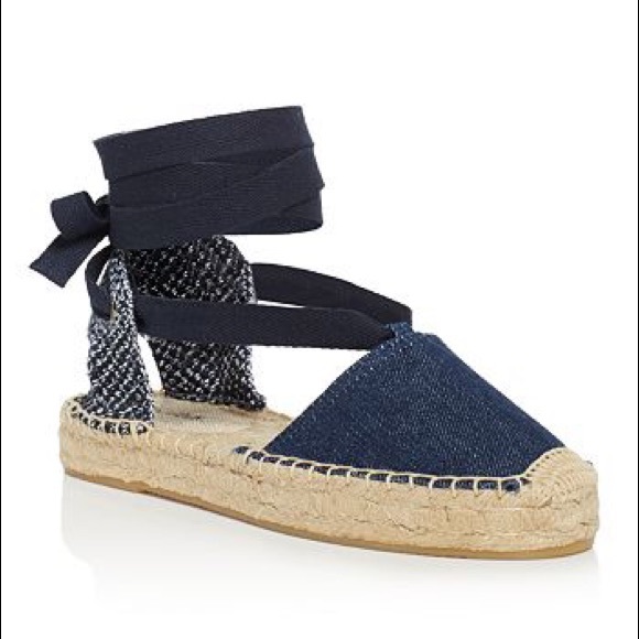 NWOT Soludos Denim Ankles Wrap Espadrilles - Picture 2 of 6